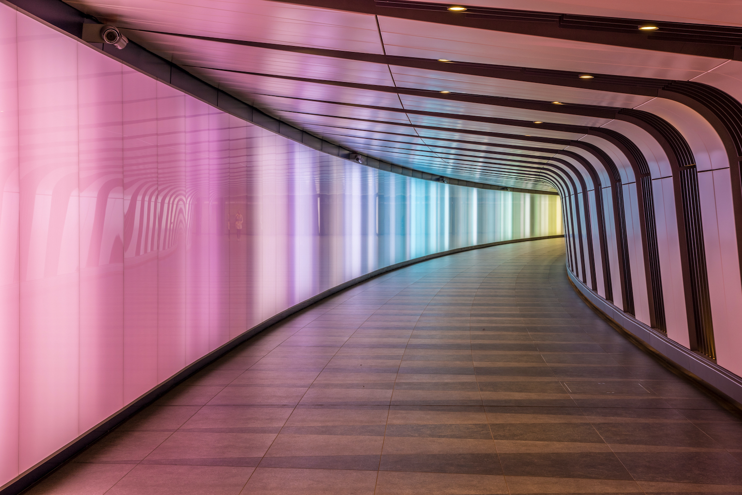 King's Cross futuristic looking tunnel, London, UK